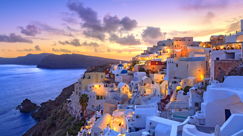 Sunset view of Santorini, Greece