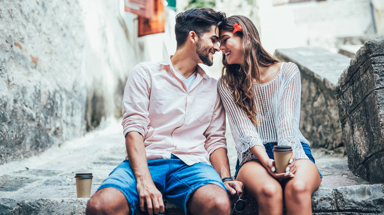 couple smiling and laughing