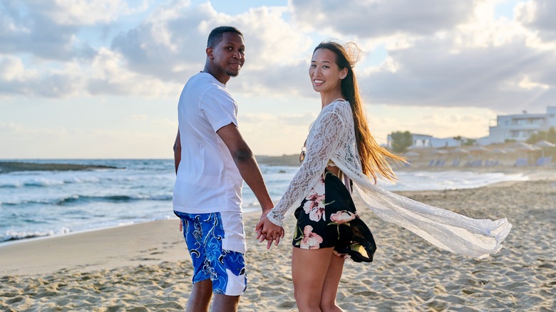 couple walking on the beach