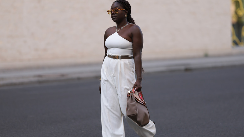 Lois Opoku's white trousers