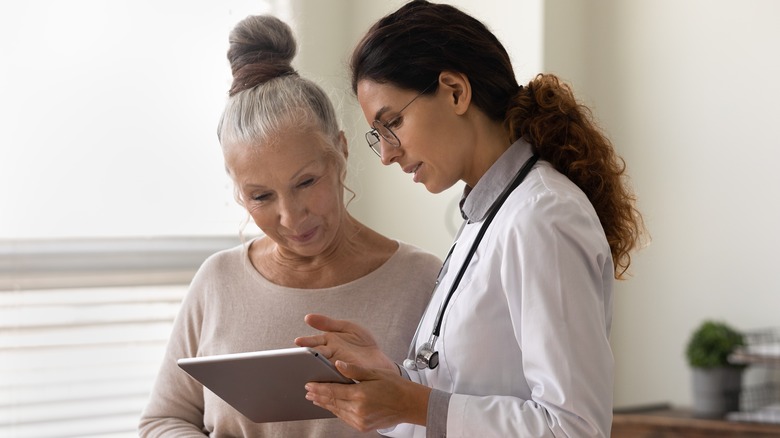 Person visiting their doctor.