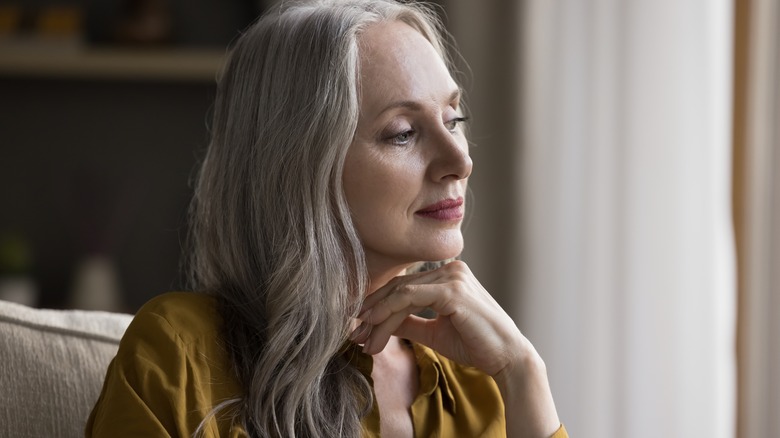 Woman in quiet reflection