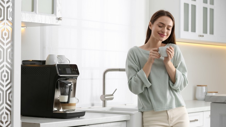 Woman enjoying coffee