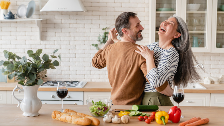 Happy couple in the kitchen