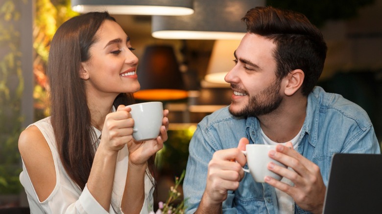 Couple having coffee