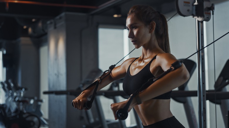 woman exercising in a gym