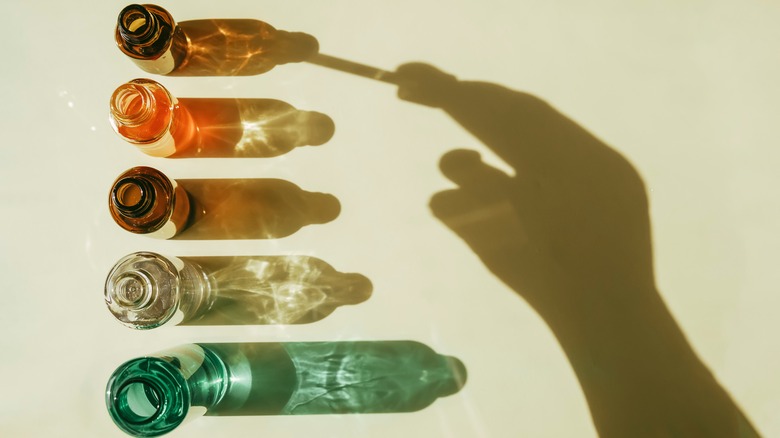 colorful serum bottles with dropper