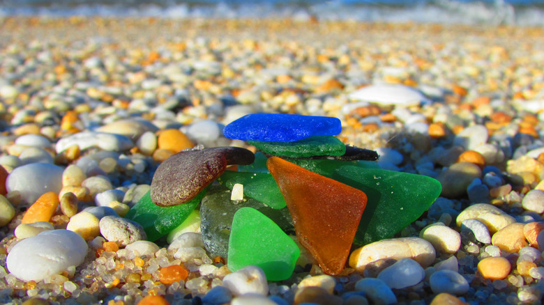 sea glass on beach