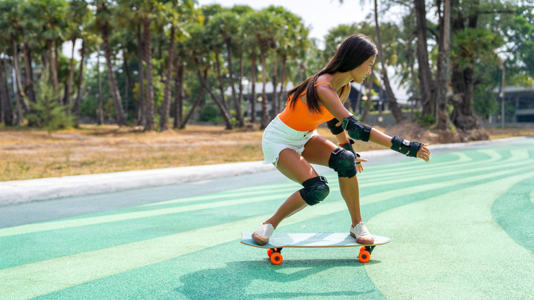 woman skateboarding