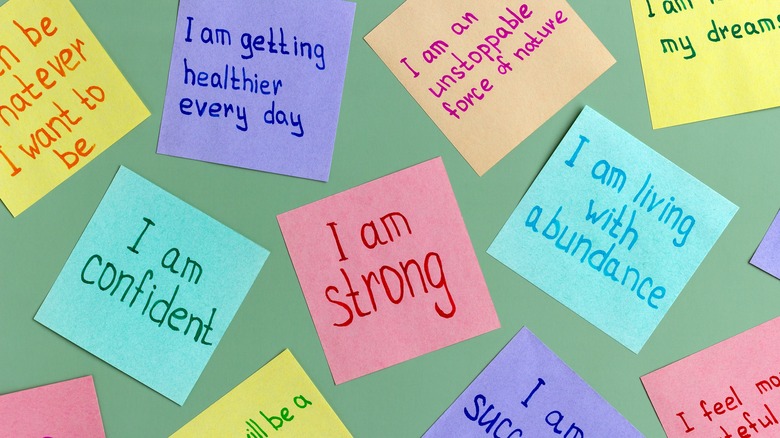 sticky notes of positive affirmations