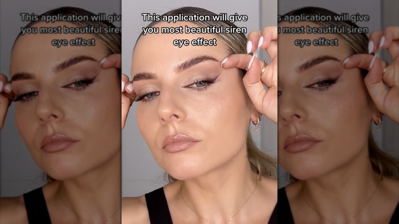 Woman doing siren eye tutorial