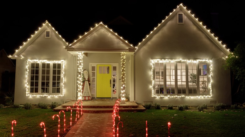 Christmas lights on home