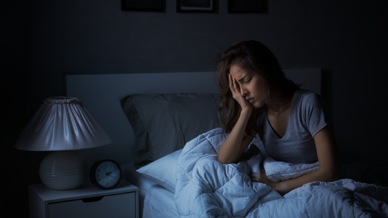 woman not able to sleep