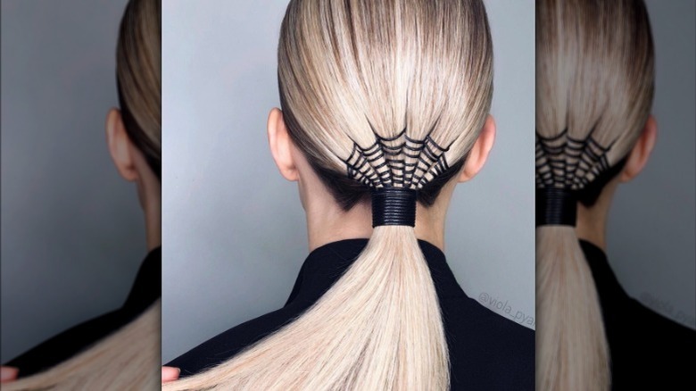 spiderweb ponytail design