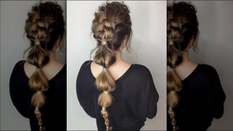 long ponytail with wire