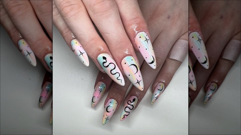 manicure with pastel nails