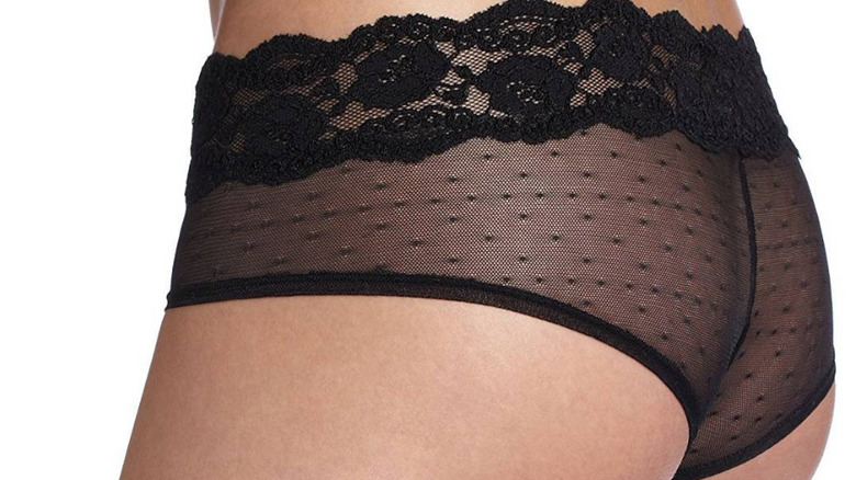 Black lace cheeky panties