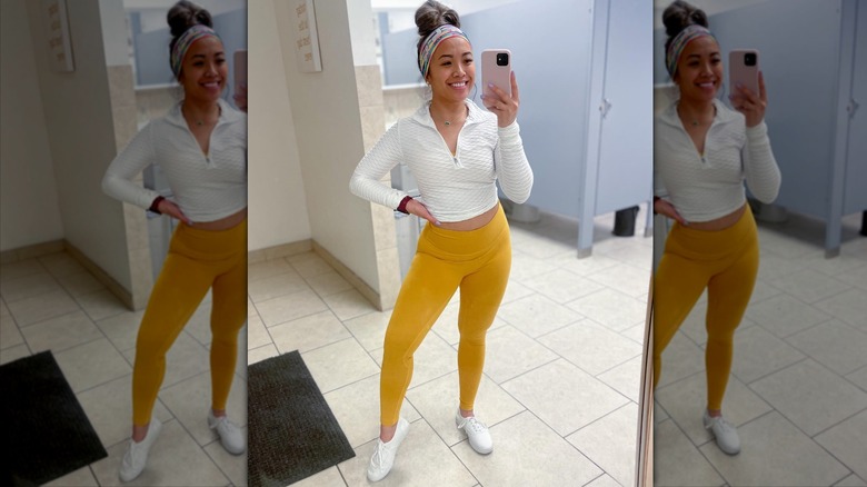 Yellow leggings outfit