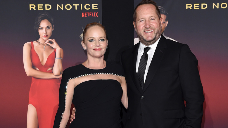 Marley Shelton and Beau Flynn at the premiere of Red Notice in 2021.