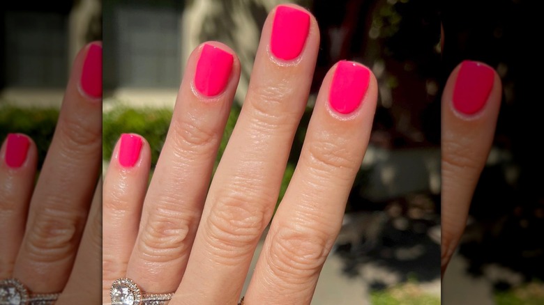 hot pink fingernails