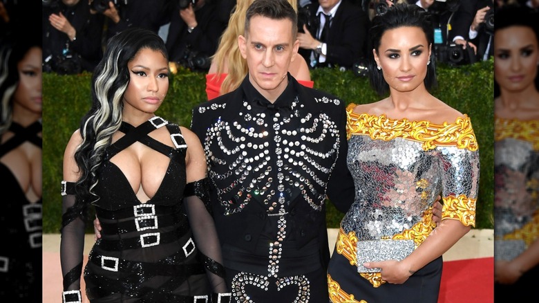 Demi Lovato, Nicki Minaj, and Jeremy Scott at 2016 Met Gala