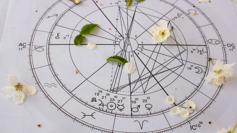 Birth chart with flower petals