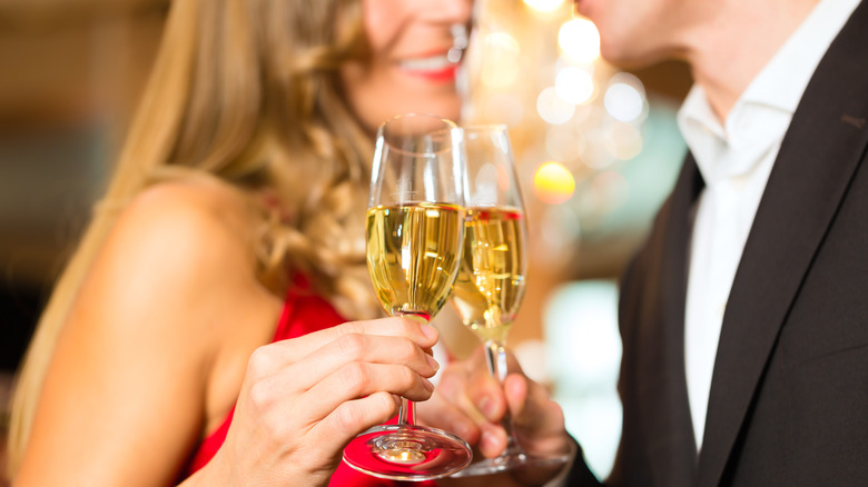 couple having champagne