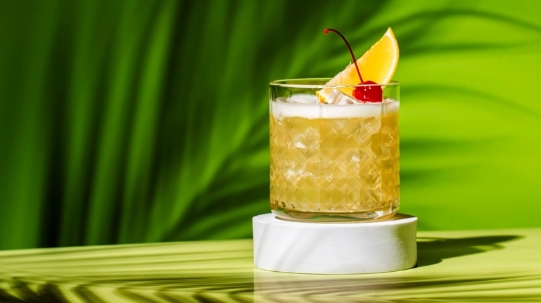 Traditional whisky sour cocktail