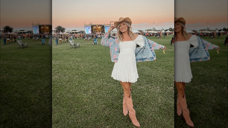 cowboy hat with dress