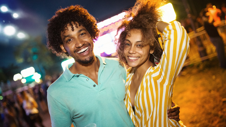 Couple attending concert