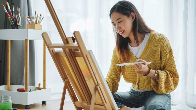 Woman painting