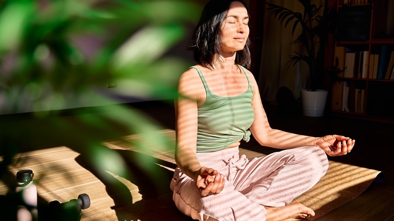 Woman meditating