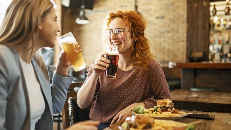 Two women having drinks