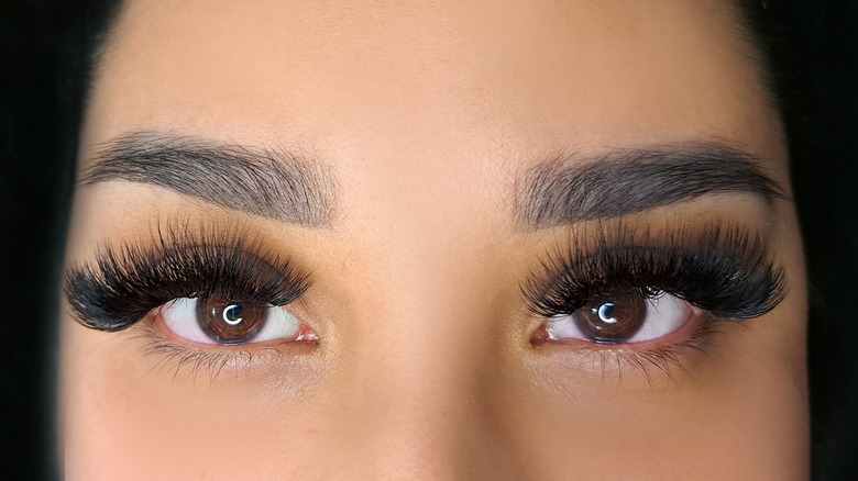 eyes with full lash extensions