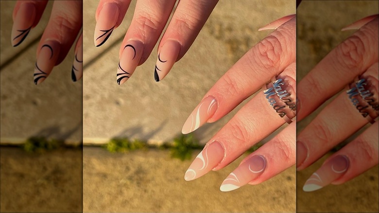 Woman with abstract nails