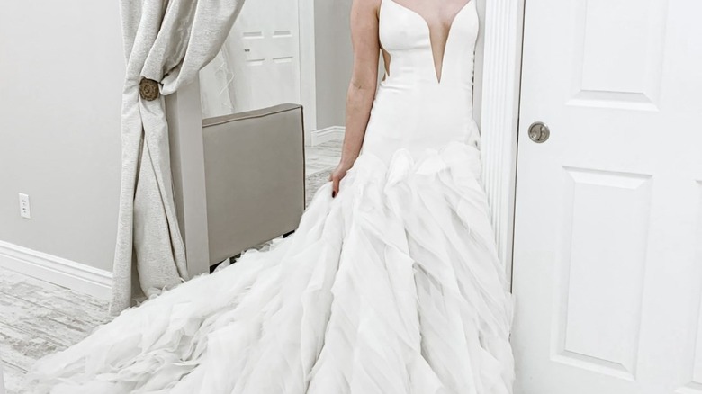 Drop waist wedding gown