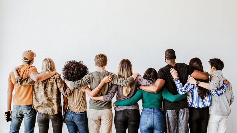 Group of people hugging