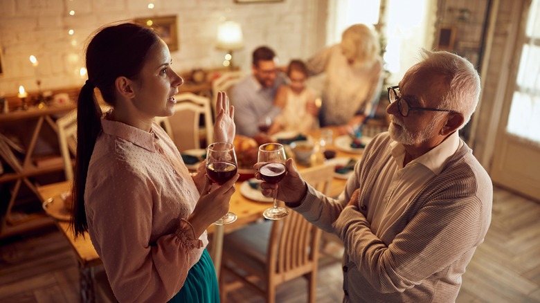 Woman and man at thanksgiving