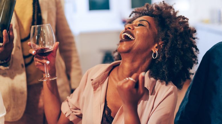 Woman enjoying wine