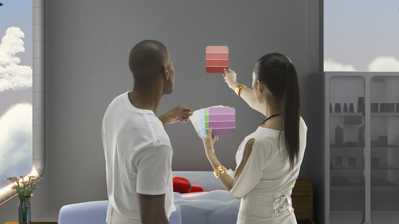 couple deciding on paint colors