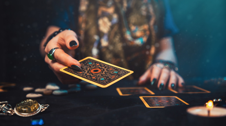 Woman performing tarot reading