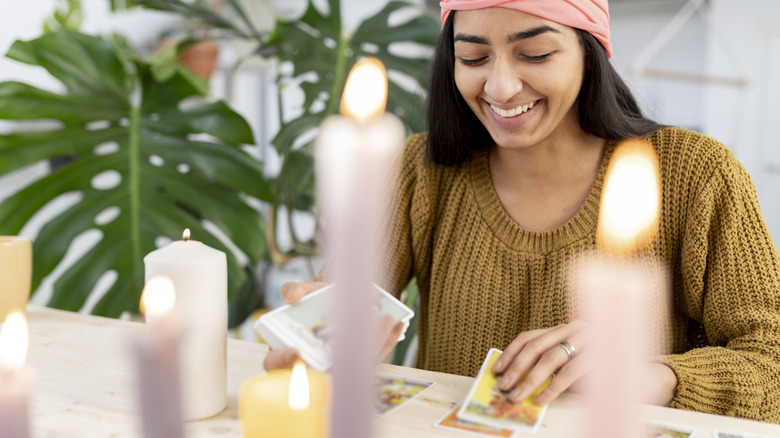 Woman reading tarot