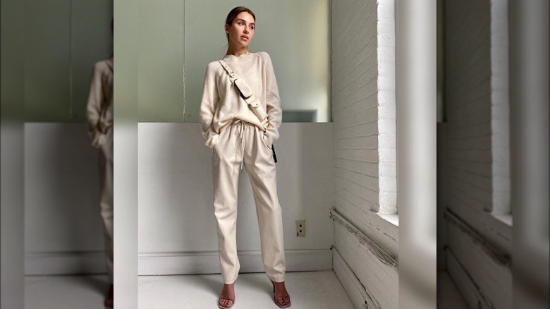 beige monochromatic outfit