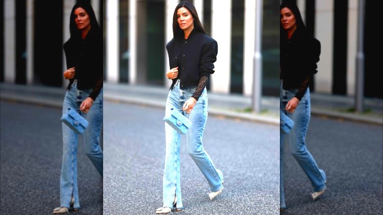 Jeans with split flare