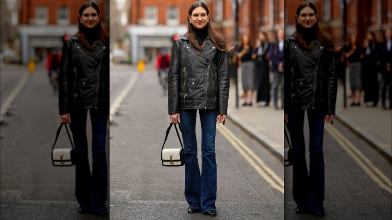 Dark wash flare jeans 