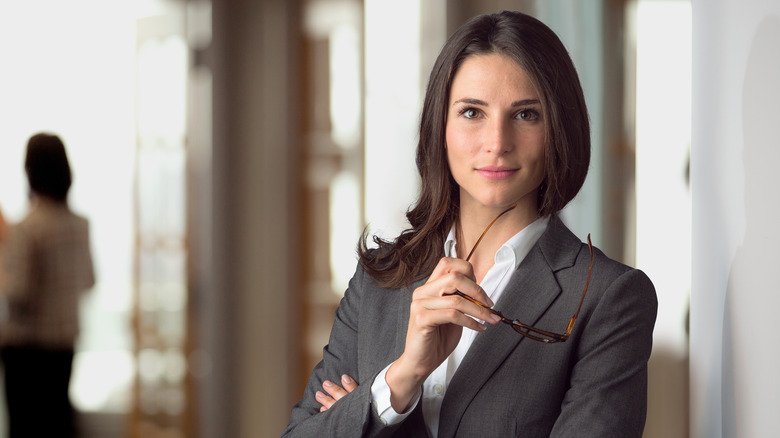 Confident woman in a business suit 