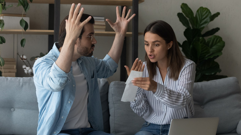 Couple arguing at home