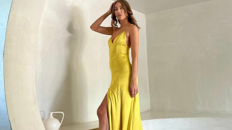 yellow gold maxi dress