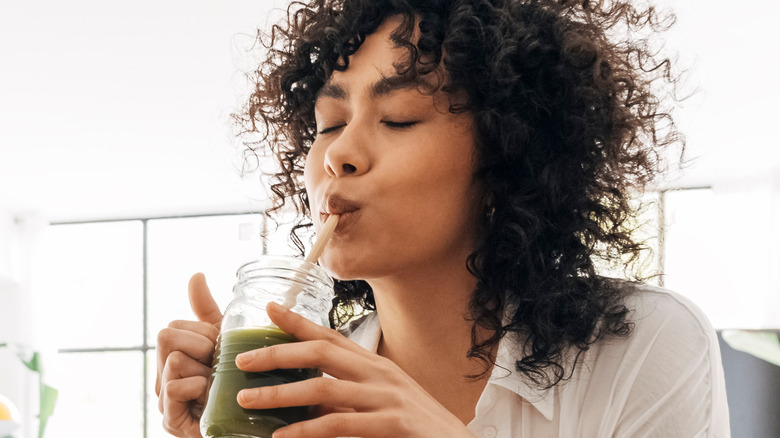 woman with curly hair