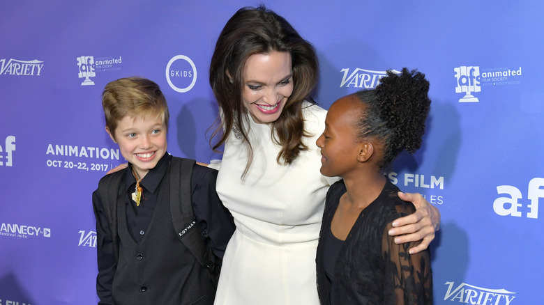 Angelina Jolie with Zahara and Shiloh 